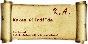 Kakas Alfréda névjegykártya